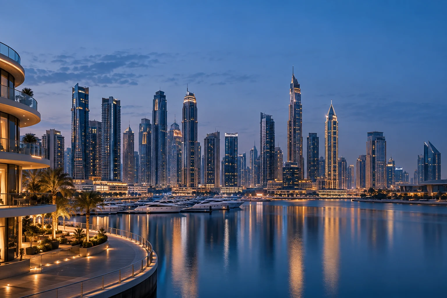 Illustrative Dubai marina skyline